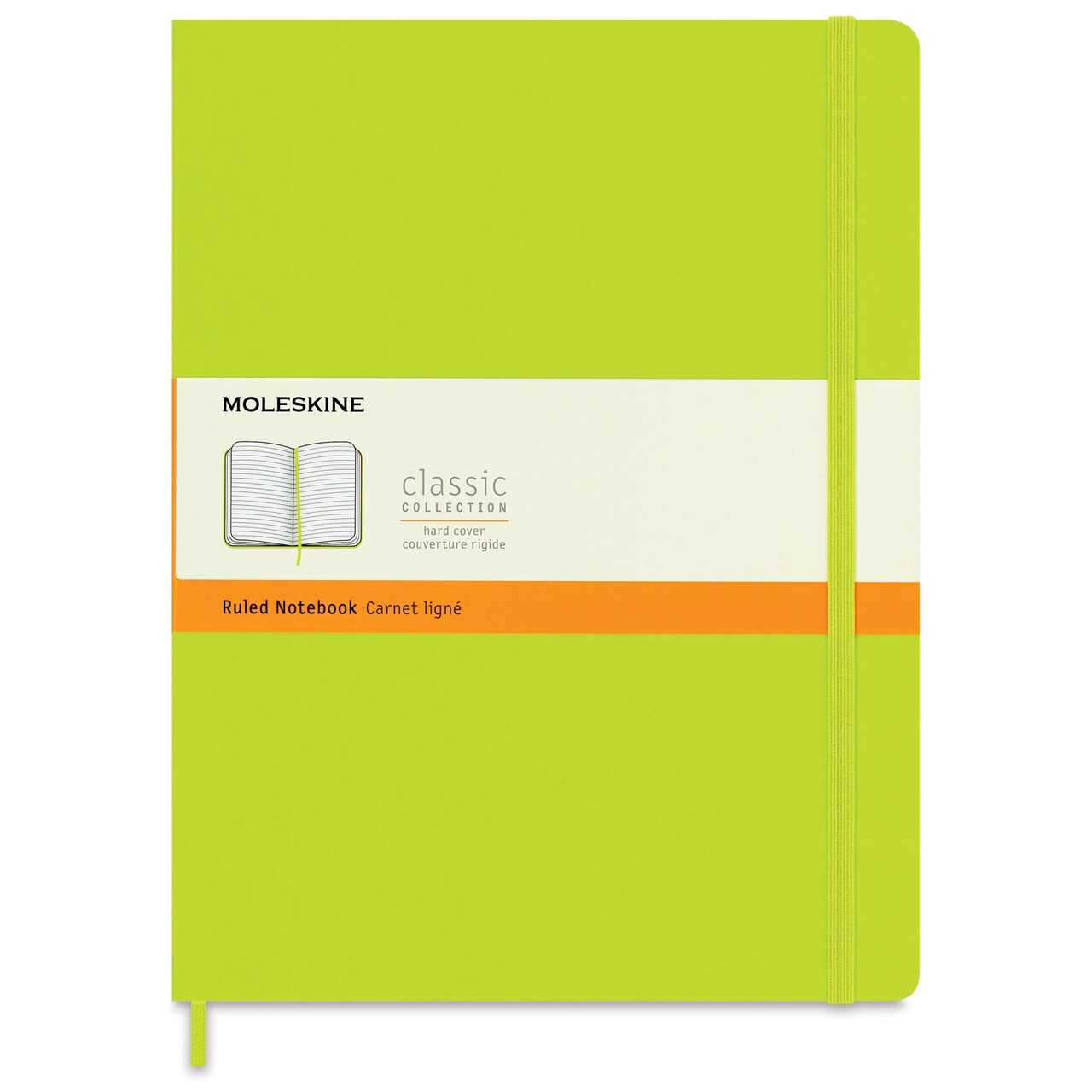 Moleskine Classic Hardcover Notebook - Lemon Green, Ruled, 9-3/4" x 7-1/2"